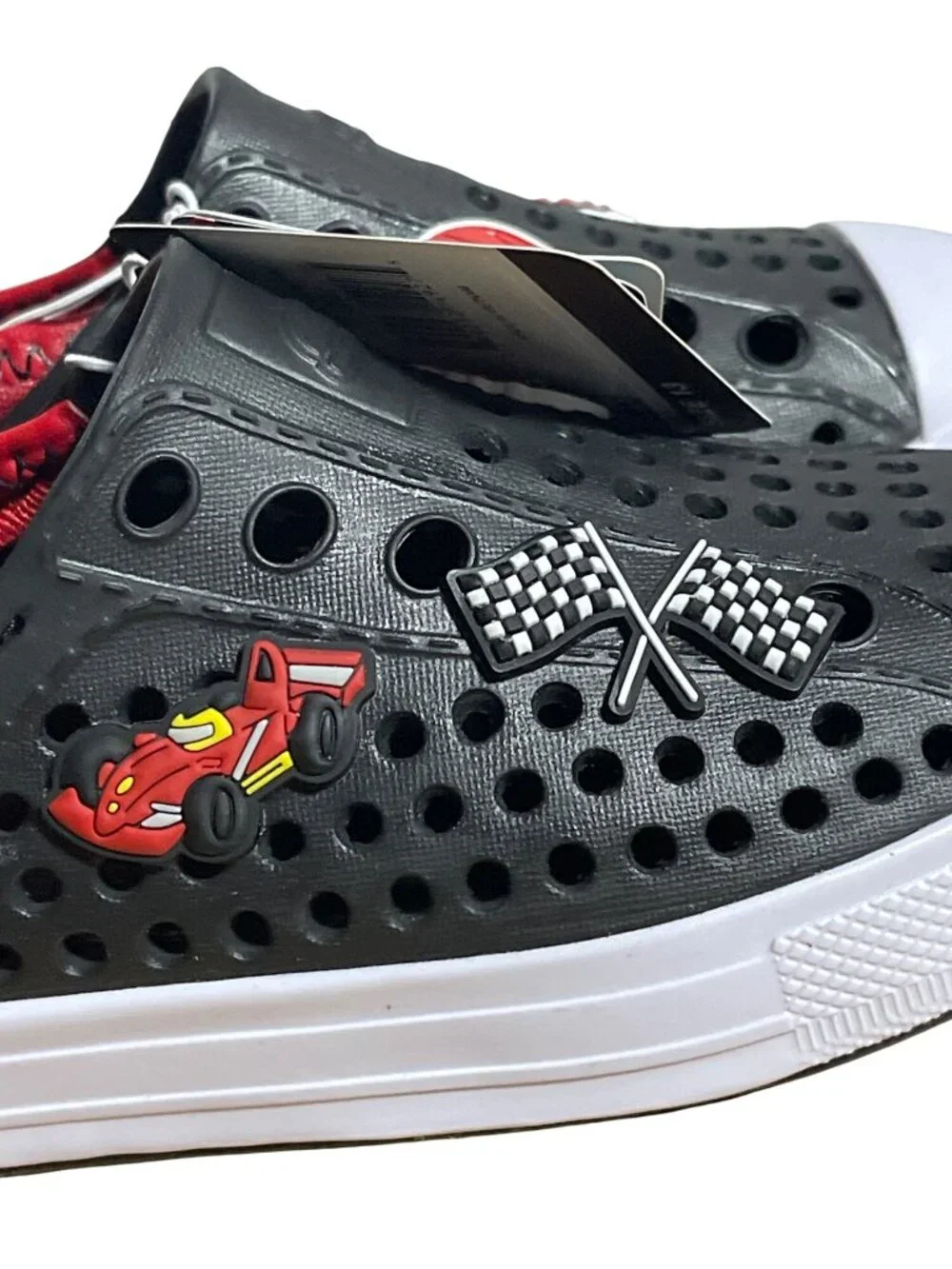 Skechers Foamies Kids Boys Slip-On Shoes Water-Friendly Size 13 Black-Red